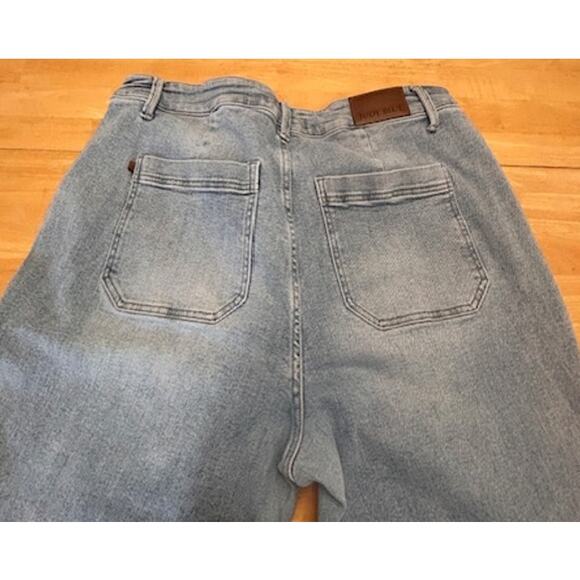 Judy Blue Light Wash Drawstring Cuffed Stretch Denim Joggers Size 18W - Picture 3 of 6